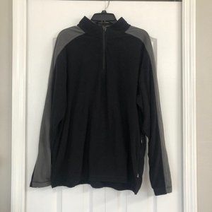 REI mens 1/4 zip fleece gorpcore outdoor hiking pullover black/grey large